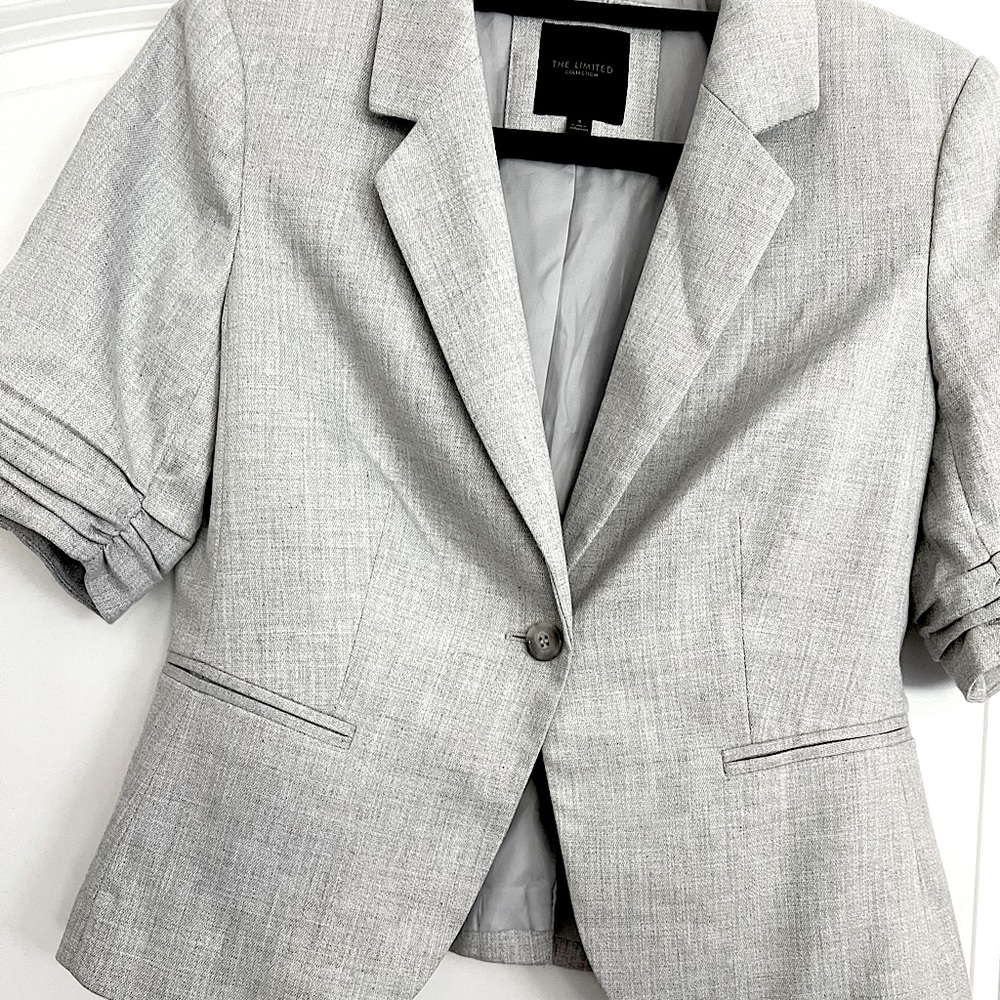 3/4 scrunch sleeve blazer